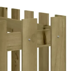 Upphöjd odlingslåda i impregnerad furu med staket-design | Storlek: 200x50x50 cm | Färg: Natur
