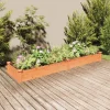 Upphöjd odlingslåda i massivt granträ med foder | Storlek: 240x60x25 cm | Färg: Brun