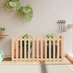 Upphöjd odlingslåda i massiv furu med staket-design | Storlek: 150x50x70 cm