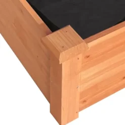 Upphöjd odlingslåda i massivt granträ med foder | Storlek: 120x45x25 cm | Färg: Brun