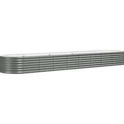 Upphöjd odlingslåda i pulverlackerat stål | Färg: Grå | Storlek: 368x80x36 cm