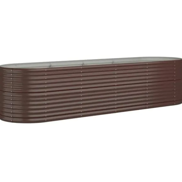 Upphöjd odlingslåda i pulverlackerat stål | Färg: Brun | Storlek: 296x80x68 cm