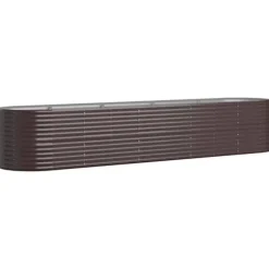 Upphöjd odlingslåda i pulverlackerat stål | Färg: Brun | Storlek: 368x80x68 cm