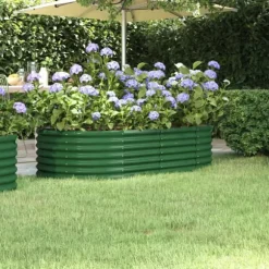 Upphöjd odlingslåda i pulverlackerat stål | Färg: Grön | Storlek: 152x80x36 cm