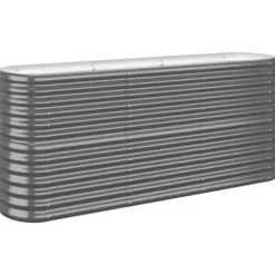 Upphöjd odlingslåda i pulverlackerat stål - Trädgårdsbänk | Färg: Antracit | Storlek: 152x40x68 cm