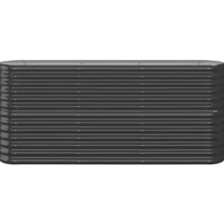 Upphöjd odlingslåda i pulverlackerat stål - Trädgårdsbänk | Färg: Antracit | Storlek: 152x40x68 cm