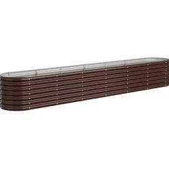 Upphöjd odlingslåda i pulverlackerat stål | Storlek: 260x40x36 cm | Färg: Brun