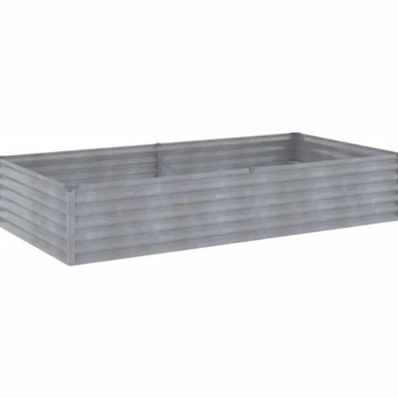 Upphöjd odlingslåda i rosttrögt stål - Hållbar och dekorativ | Storlek: 195x100x36 cm | Färg: Brunt