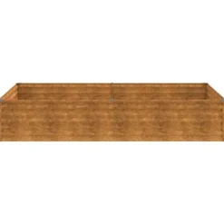 Upphöjd odlingslåda i rosttrögt stål - Hållbar och dekorativ | Storlek: 195x100x36 cm | Färg: Brunt