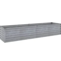 Upphöjd odlingslåda i rosttrögt stål | Storlek: 194x50x36 cm | Färg: Brunt