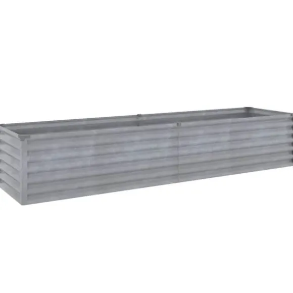 Upphöjd odlingslåda i rosttrögt stål | Storlek: 194x50x36 cm | Färg: Brunt