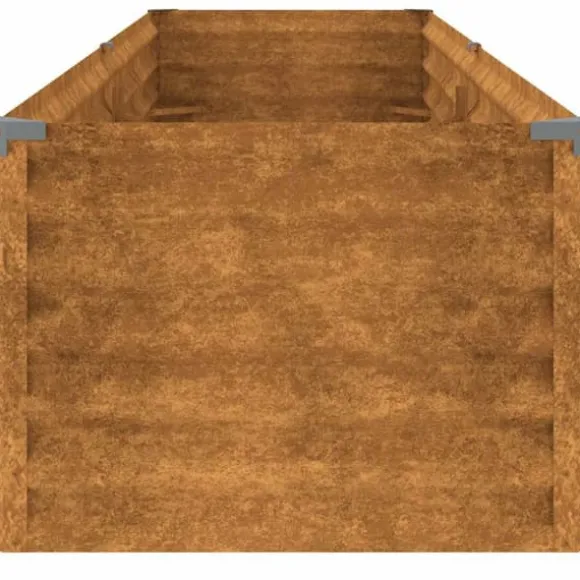 Upphöjd odlingslåda i rosttrögt stål | Storlek: 194x50x36 cm | Färg: Brunt