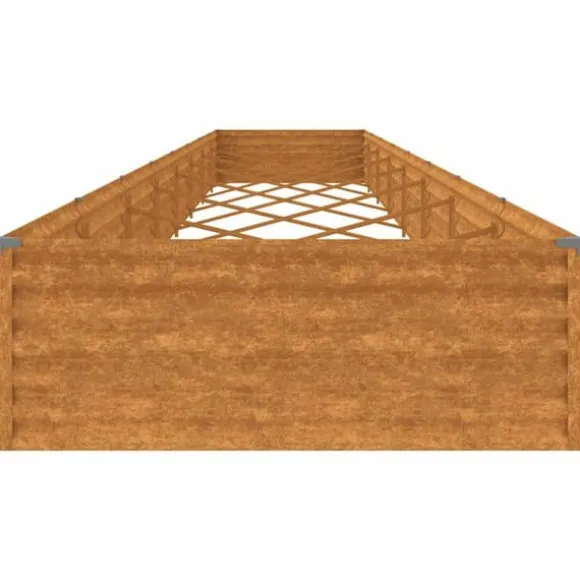 Upphöjd odlingslåda i rosttrögt stål - Hållbar växtlåda | Storlek: 770x100x36 cm | Färg: Brunt