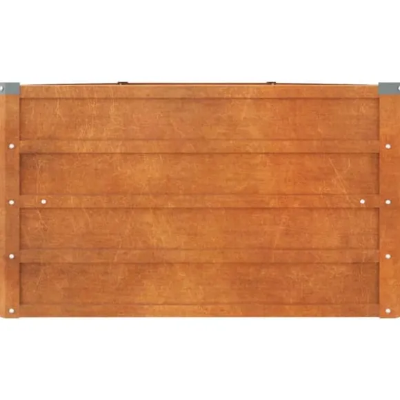 Upphöjd odlingslåda i rosttrögt stål - Långvarig och hållbar | Storlek: 400x80x45 cm | Färg: Brunt