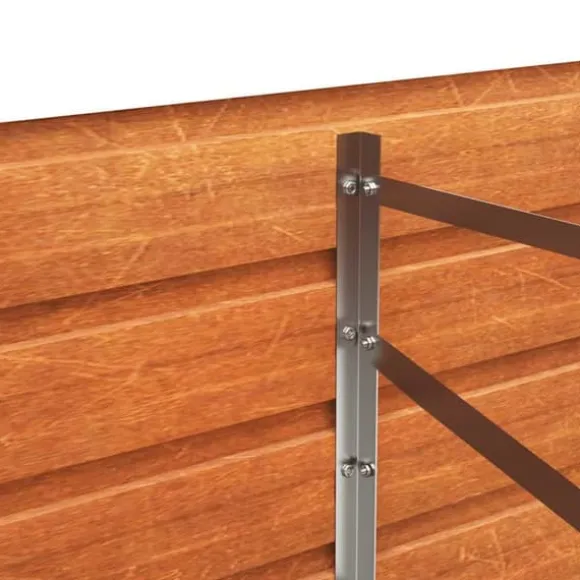 Upphöjd odlingslåda i rosttrögt stål - Långvarig och hållbar | Storlek: 400x80x45 cm | Färg: Brunt