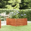 Upphöjd odlingslåda i rosttrögt stål - Hållbar trädgårdslösning | Storlek: 100x100x45 cm | Färg: Brunt