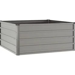 Upphöjd odlingslåda i rosttrögt stål - Hållbar trädgårdslösning | Storlek: 100x100x45 cm | Färg: Brunt