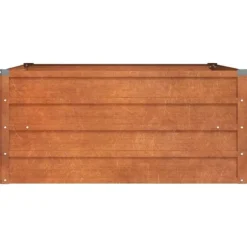 Upphöjd odlingslåda i rosttrögt stål - Hållbar trädgårdslösning | Storlek: 100x100x45 cm | Färg: Brunt