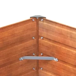 Upphöjd odlingslåda i rosttrögt stål - Hållbar trädgårdslösning | Storlek: 100x100x45 cm | Färg: Brunt