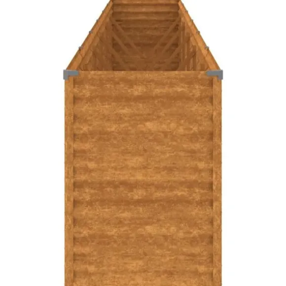 Upphöjd Odlingslåda i Rosttrögt Stål - Hållbar och Dekorativ | Storlek: 578x50x69 cm | Färg: Brunt