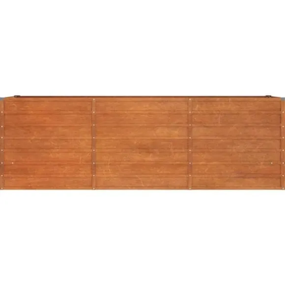 Upphöjd odlingslåda i rosttrögt stål - Hållbar trädgårdslösning | Storlek: 240x80x77 cm | Färg: Rostbrun
