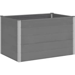 Upphöjd odlingslåda i WPC - Hållbar och modern design | Färg: Grå | Storlek: 150x100x91 cm