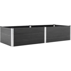 Upphöjd odlingslåda i WPC - Modern blom- och växtbädd | Färg: Grå | Storlek: 250x100x54 cm