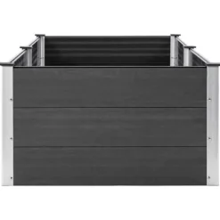 Upphöjd odlingslåda i WPC - Modern blom- och växtbädd | Färg: Grå | Storlek: 250x100x54 cm