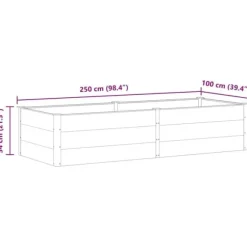 Upphöjd odlingslåda i WPC - Modern blom- och växtbädd | Färg: Grå | Storlek: 250x100x54 cm