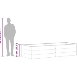 Upphöjd odlingslåda i WPC - Modern blom- och växtbädd | Färg: Grå | Storlek: 250x100x54 cm