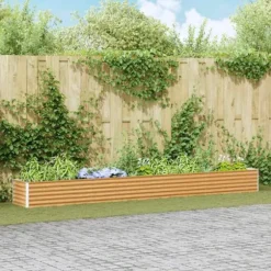 Upphöjd odlingslåda Ljusbrun 390 x 50 x 36 cm Galvaniserat Stål