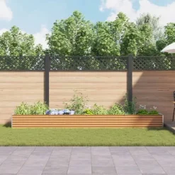 Upphöjd odlingslåda Ljusbrun 390 x 50 x 36 cm Galvaniserat Stål