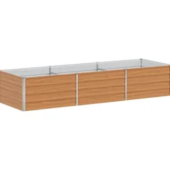 Upphöjd odlingslåda Ljusbrun 240 x 80 x 45 cm Galvaniserat Stål