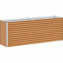 Upphöjd odlingslåda Ljusbrun 195 x 50 x 68 cm Galvaniserat Stål