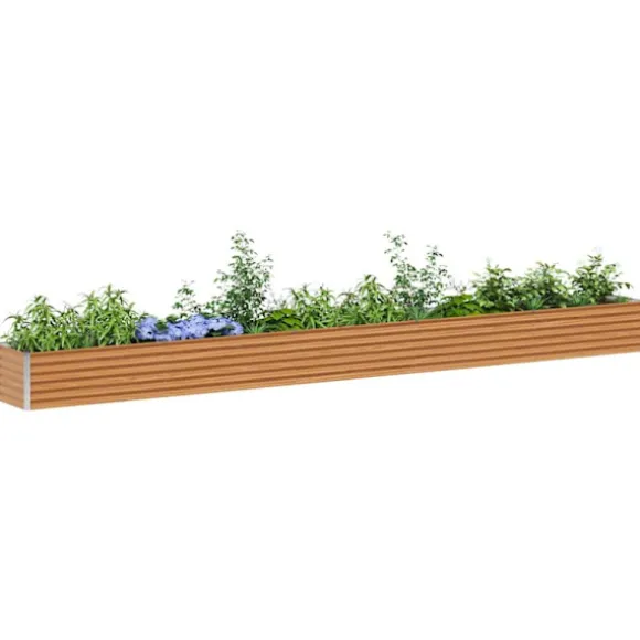 Upphöjd odlingslåda Ljusbrun 485 x 50 x 36 cm Galvaniserat Stål