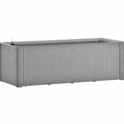Upphöjd odlingslåda med självbevattning grå 100x43x33 cm