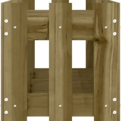 Upphöjd odlingslåda med staket-design i impregnerad furu | Storlek: 150x30x30 cm | Färg: Natur