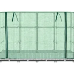 Upphöjd odlingslåda med växthusöverdrag - Rottinglook | Storlek: 160x40x123 cm