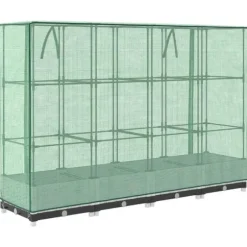 Upphöjd odlingslåda med växthusöverdrag - Rottinglook | Storlek: 160x40x123 cm