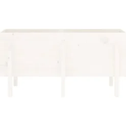 Upphöjd odlingslåda på ben - Massiv furu | Storlek: 121x50x57 cm | Färg: Vit