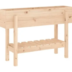 Upphöjd odlingslåda på ben i massiv furu | Storlek: 101x30x69 cm | Färg: Naturlig träfinish