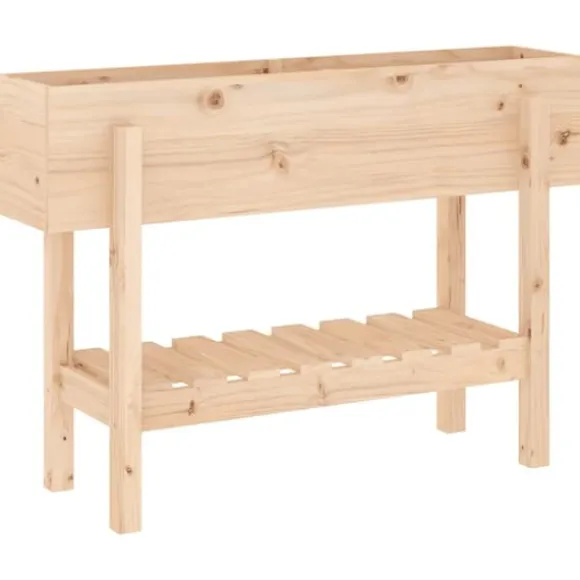 Upphöjd odlingslåda på ben i massiv furu | Storlek: 101x30x69 cm | Färg: Naturlig träfinish