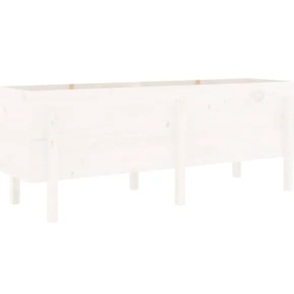 Upphöjd odlingslåda på ben i massiv furu | Storlek: 160x50x57 cm | Färg: Vit