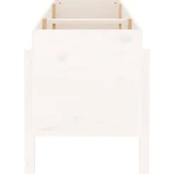 Upphöjd odlingslåda på ben i massiv furu | Storlek: 160x50x57 cm | Färg: Vit