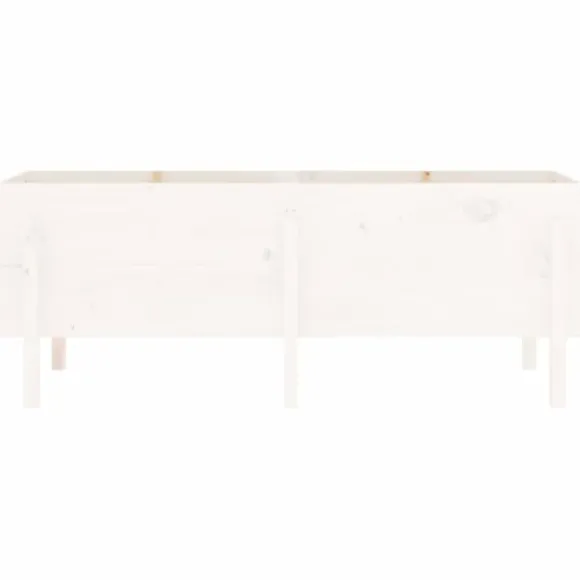 Upphöjd odlingslåda på ben i massiv furu | Storlek: 160x50x57 cm | Färg: Vit