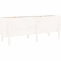 Upphöjd odlingslåda på ben i massiv furu | Storlek: 160x50x57 cm | Färg: Vit