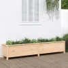 Upphöjd odlingslåda på ben i massiv furu | Storlek: 199,5x40x39 cm