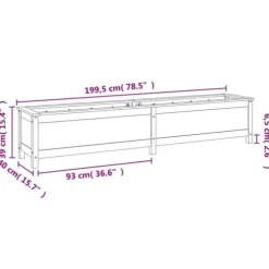 Upphöjd odlingslåda på ben i massiv furu | Storlek: 199,5x40x39 cm