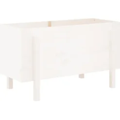 Upphöjd odlingslåda på ben i massiv furu | Storlek: 101x50x57 cm | Färg: Vit