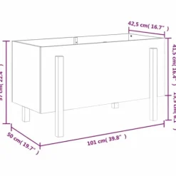 Upphöjd odlingslåda på ben i massiv furu | Storlek: 101x50x57 cm | Färg: Vit